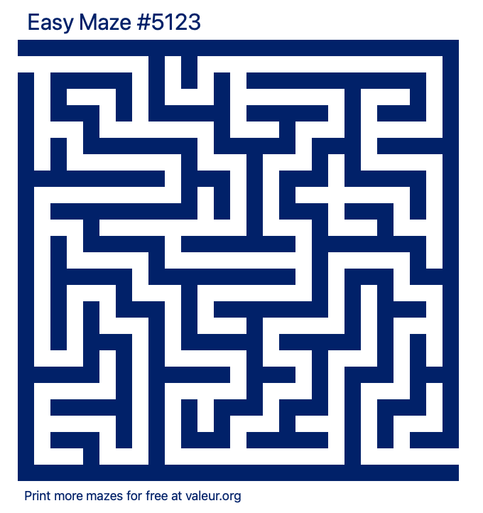 Free Printable Easy Maze number 5123