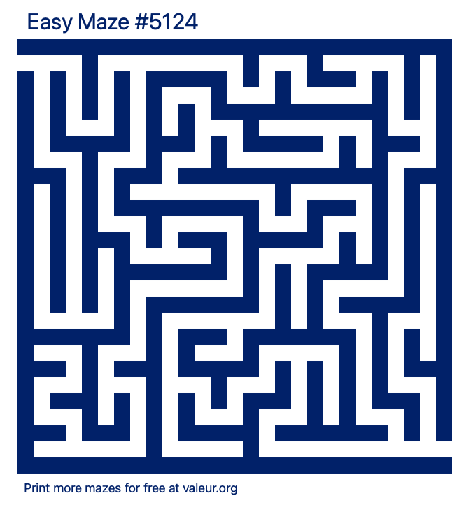 Free Printable Easy Maze number 5124