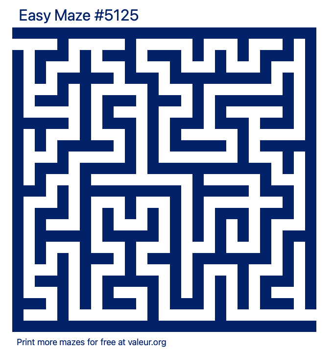 Free Printable Easy Maze number 5125