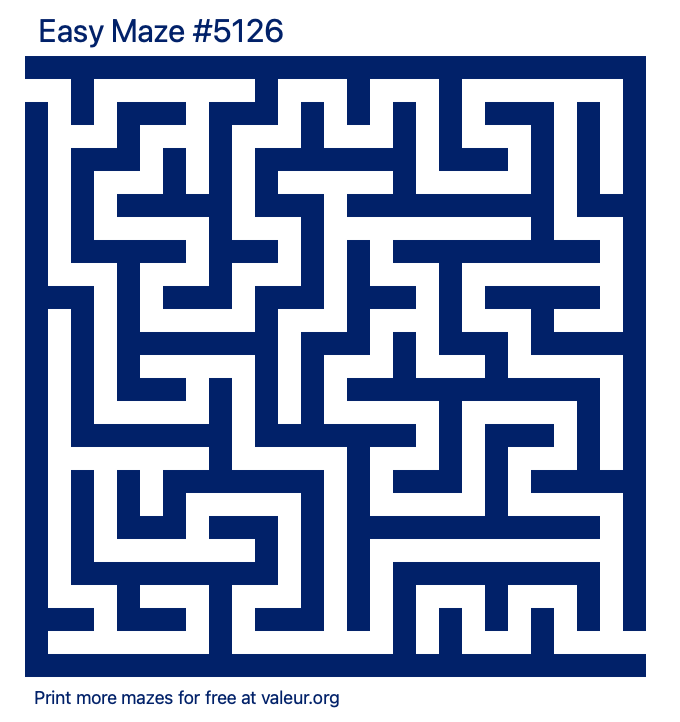 Free Printable Easy Maze number 5126