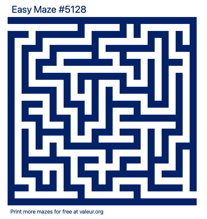 Free Printable Easy Maze number 5128