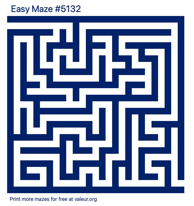 Free Printable Easy Maze number 5132