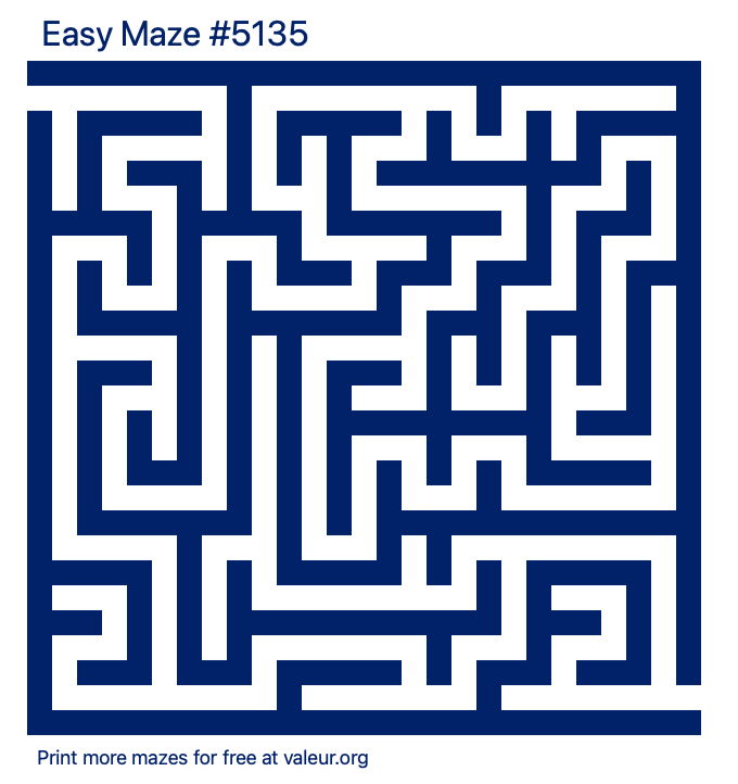 Free Printable Easy Maze number 5135