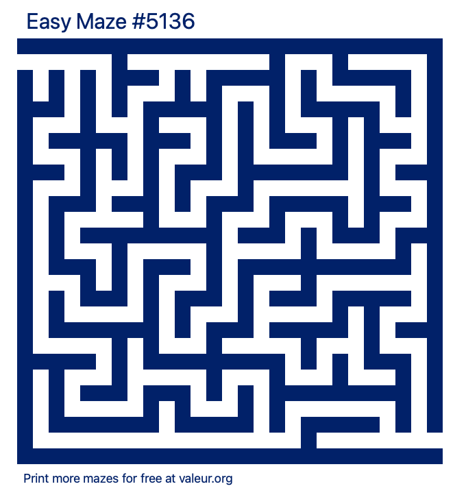 Free Printable Easy Maze number 5136