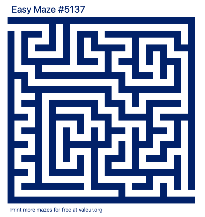 Free Printable Easy Maze number 5137