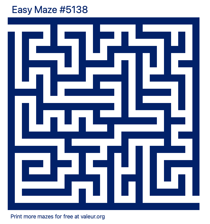 Free Printable Easy Maze number 5138