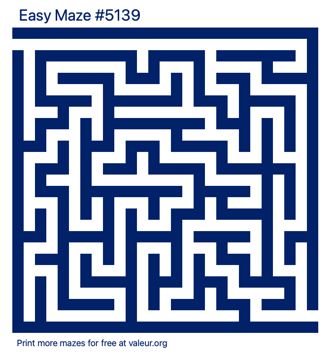 Free Printable Easy Maze number 5139