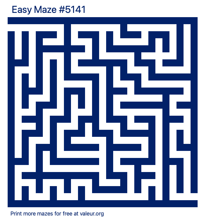 Free Printable Easy Maze number 5141