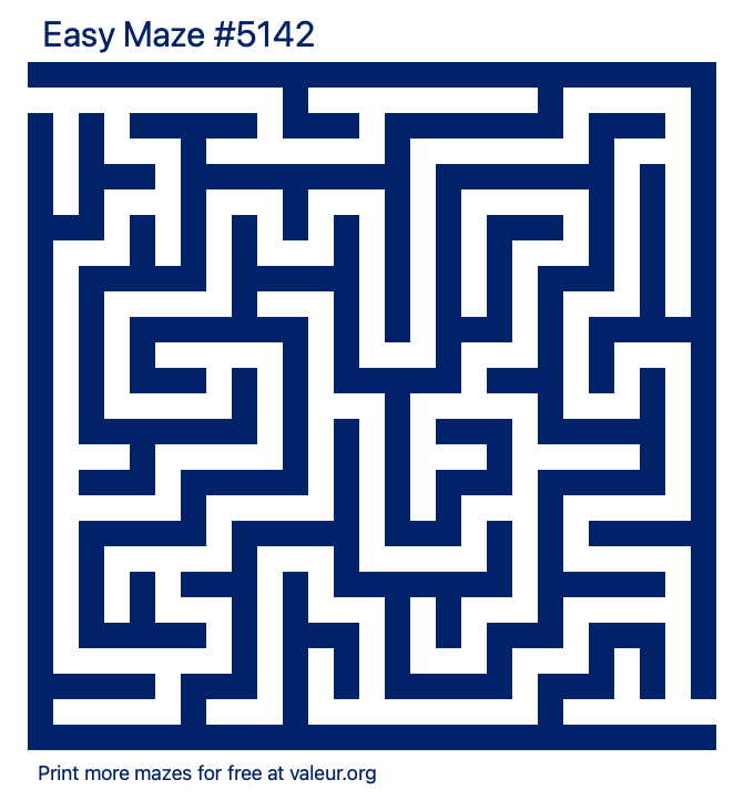 Free Printable Easy Maze number 5142