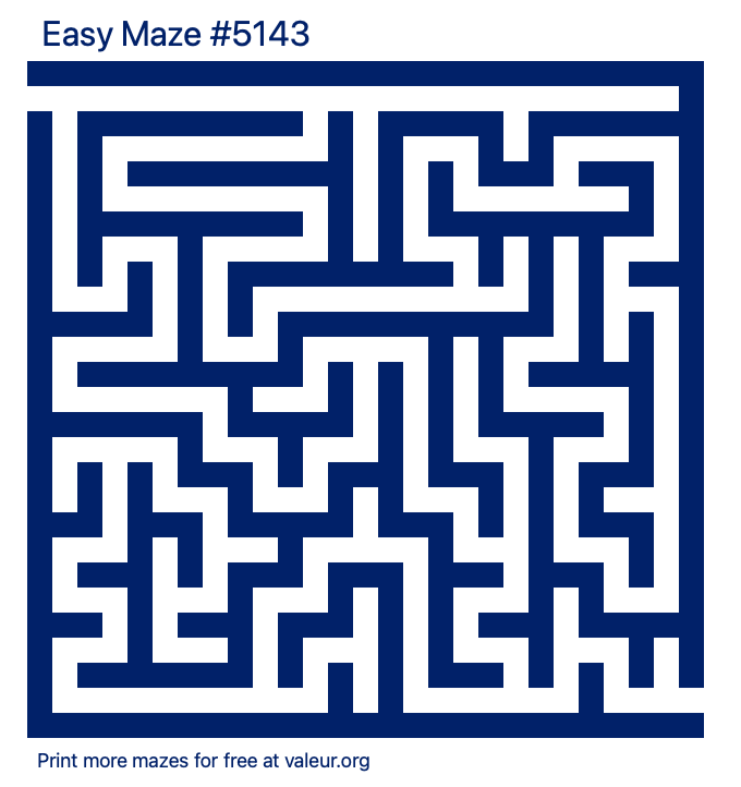 Free Printable Easy Maze number 5143