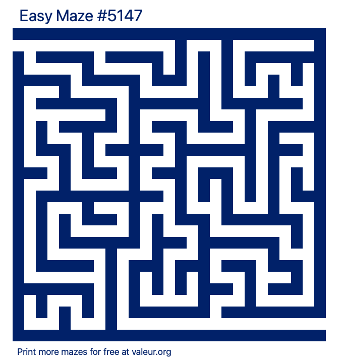 Free Printable Easy Maze number 5147