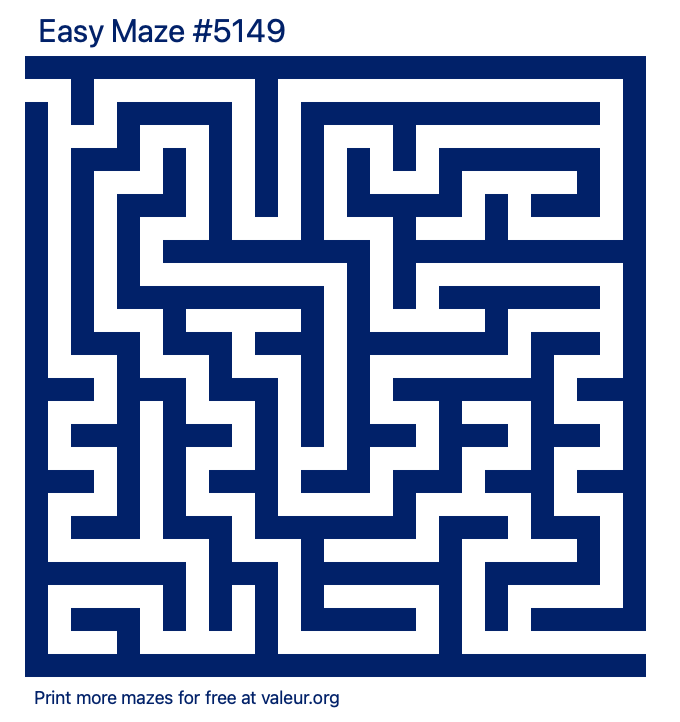 Free Printable Easy Maze number 5149