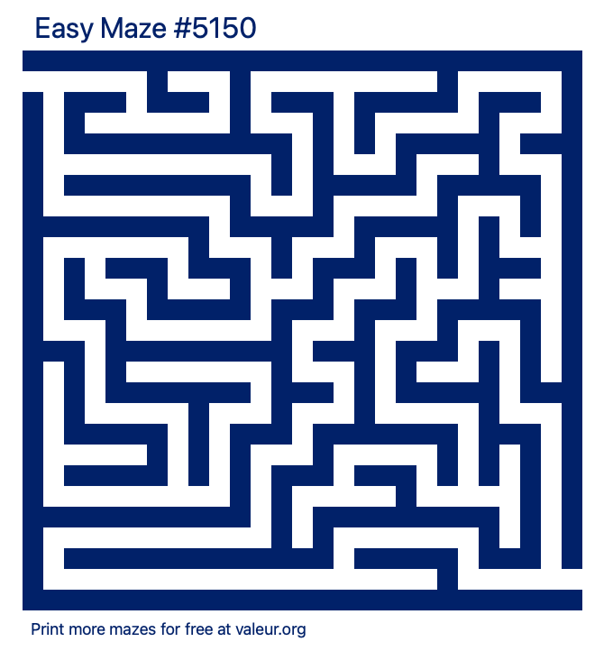 Free Printable Easy Maze number 5150