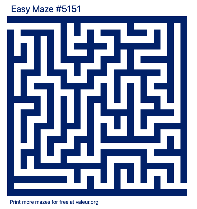 Free Printable Easy Maze number 5151