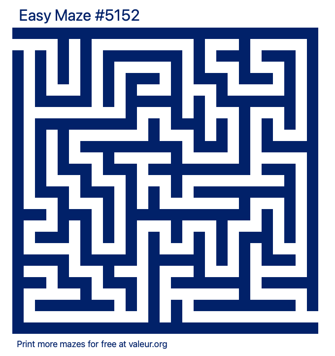 Free Printable Easy Maze number 5152