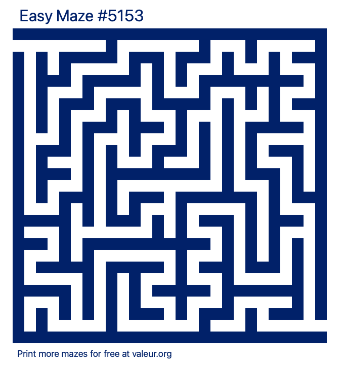 Free Printable Easy Maze number 5153