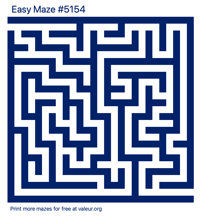 Free Printable Easy Maze number 5154