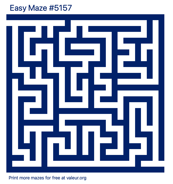 Free Printable Easy Maze number 5157