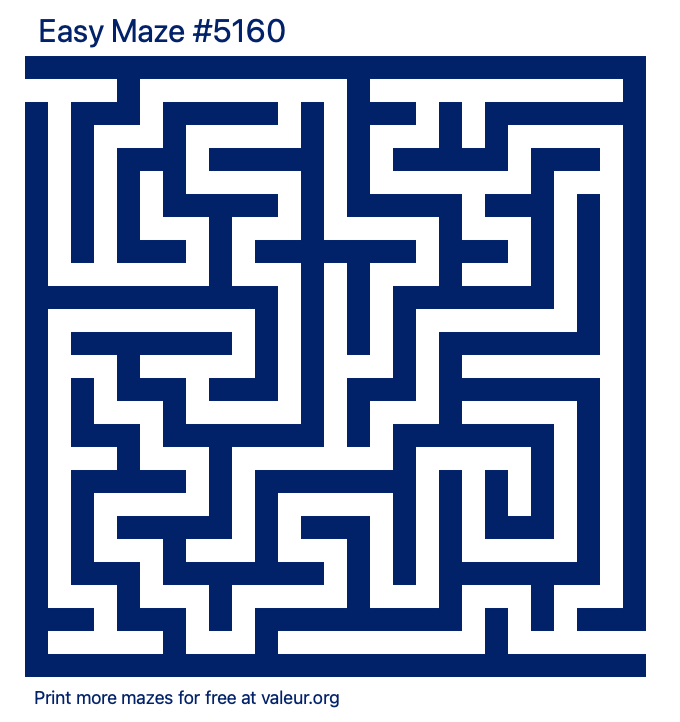 Free Printable Easy Maze number 5160