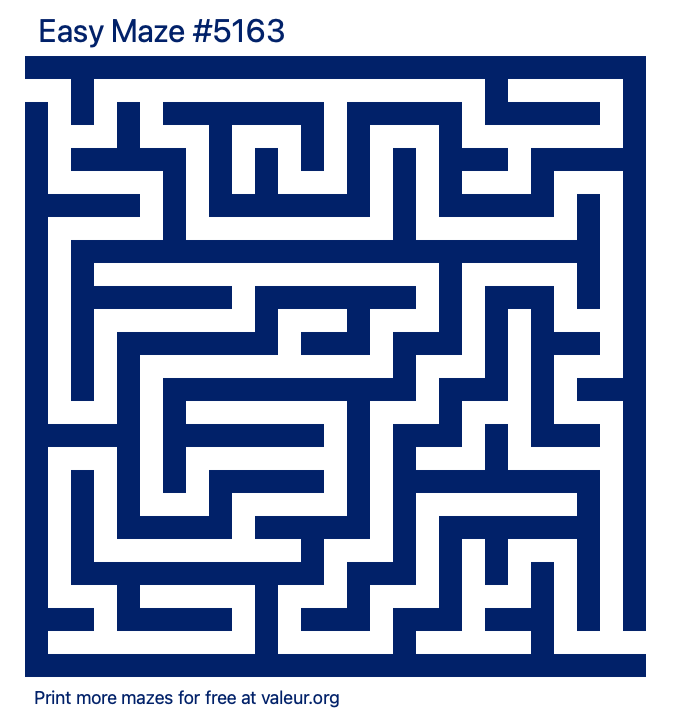 Free Printable Easy Maze number 5163