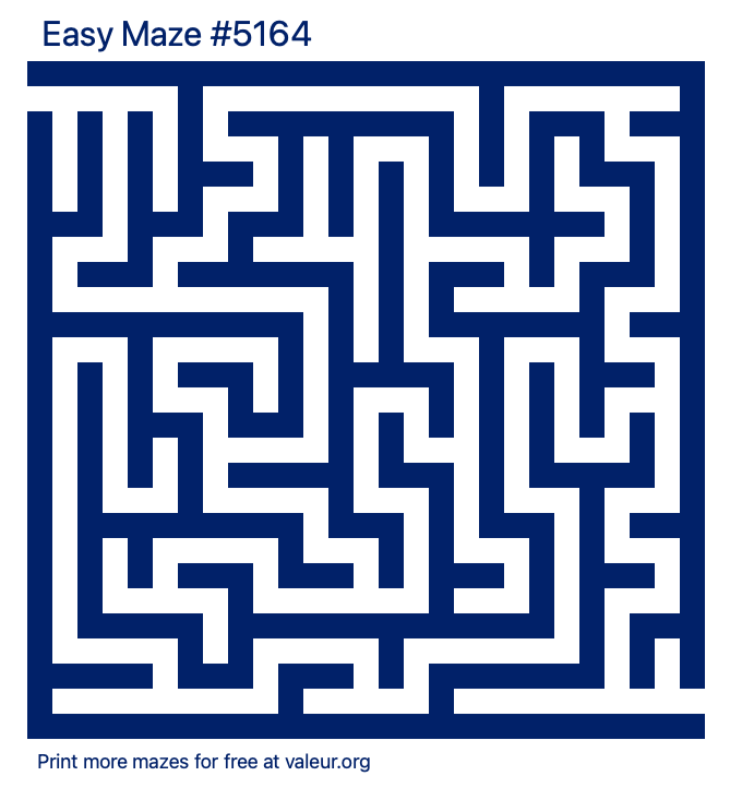 Free Printable Easy Maze number 5164