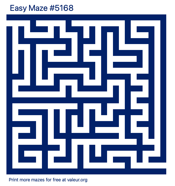 Free Printable Easy Maze number 5168