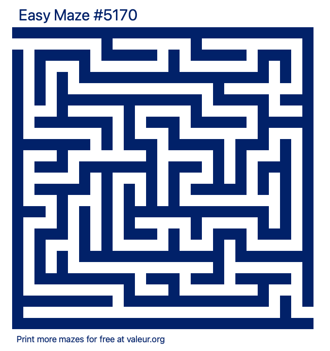 Free Printable Easy Maze number 5170