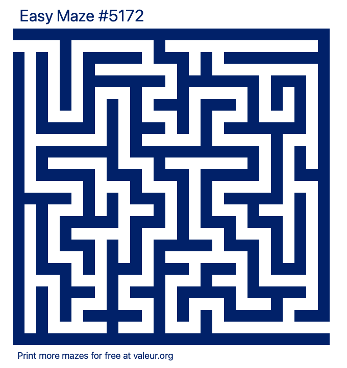 Free Printable Easy Maze number 5172