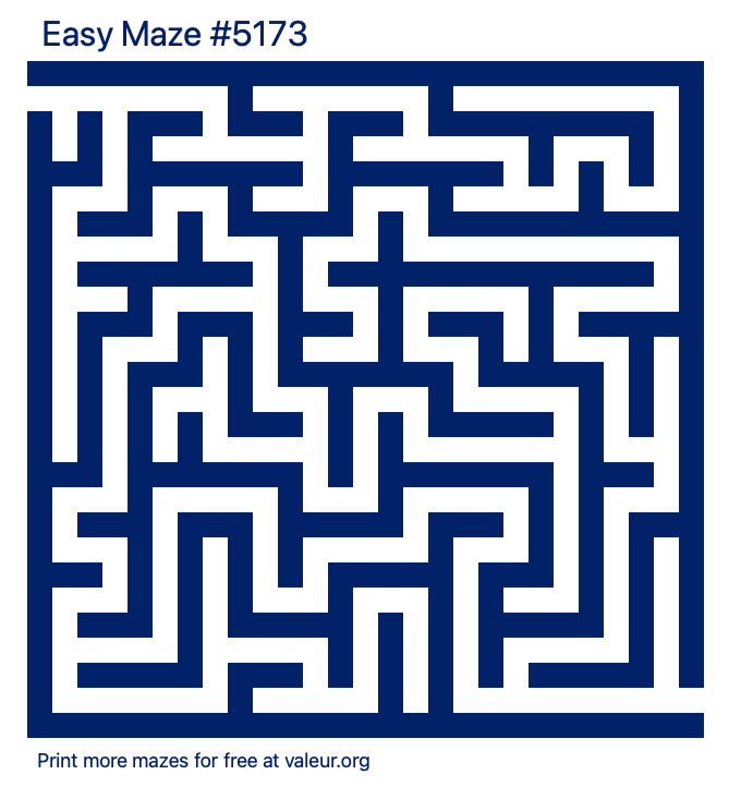 Free Printable Easy Maze number 5173