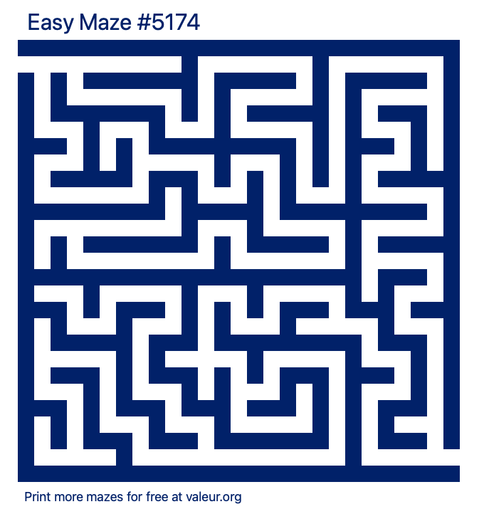 Free Printable Easy Maze number 5174