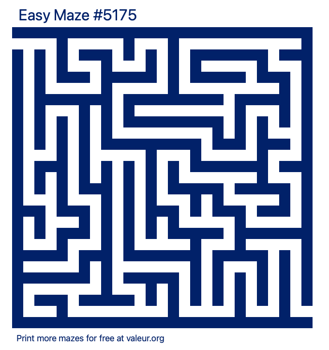 Free Printable Easy Maze number 5175