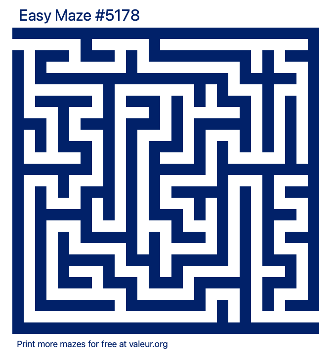 Free Printable Easy Maze number 5178