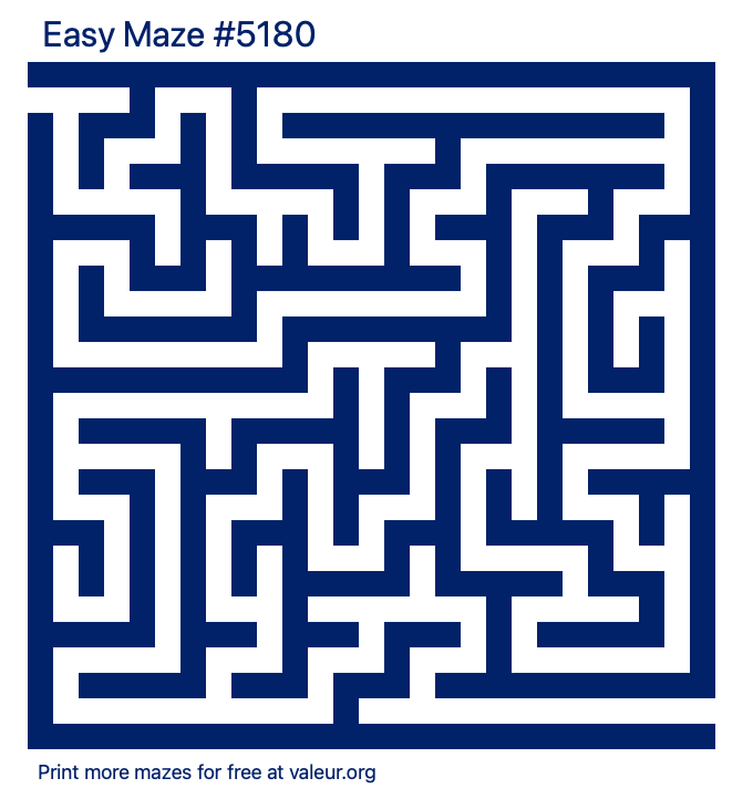 Free Printable Easy Maze number 5180