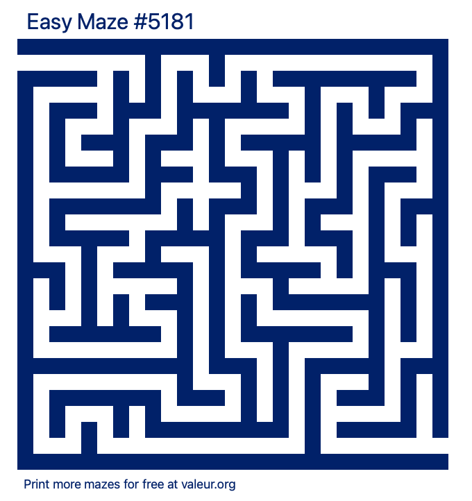 Free Printable Easy Maze number 5181