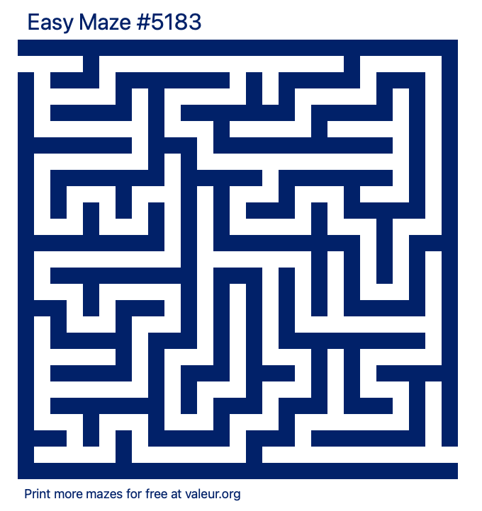 Free Printable Easy Maze number 5183