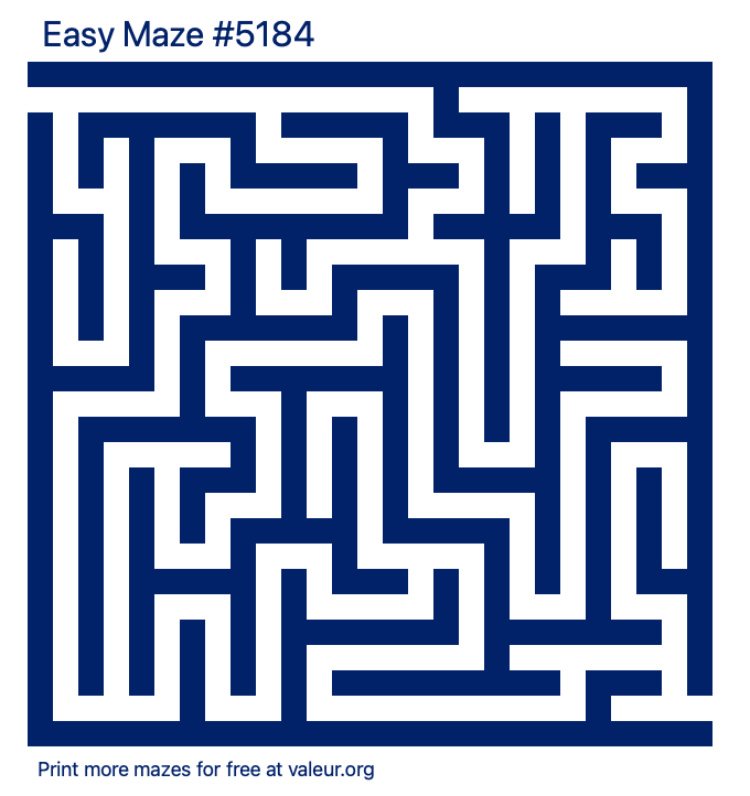 Free Printable Easy Maze number 5184