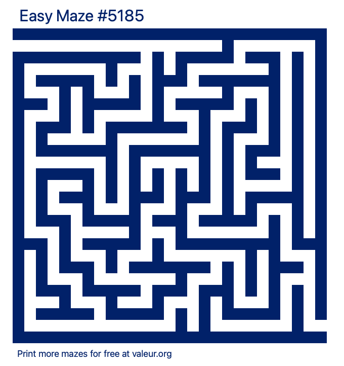 Free Printable Easy Maze number 5185