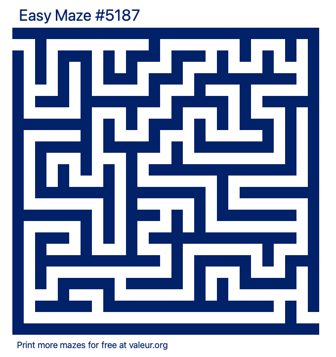 Free Printable Easy Maze number 5187