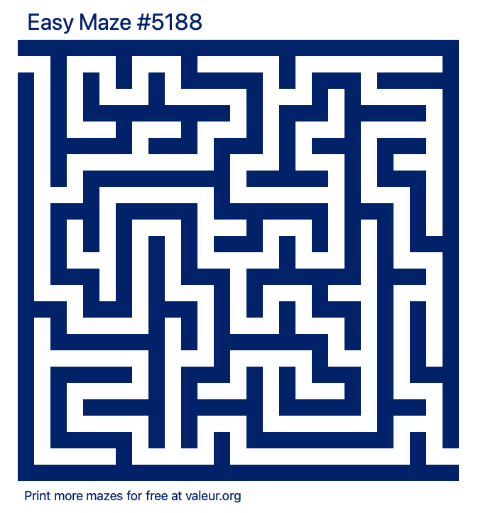 Free Printable Easy Maze number 5188