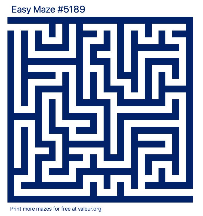 Free Printable Easy Maze number 5189