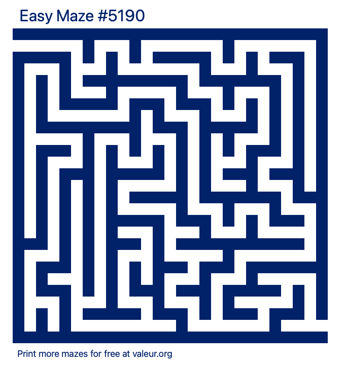 Free Printable Easy Maze number 5190