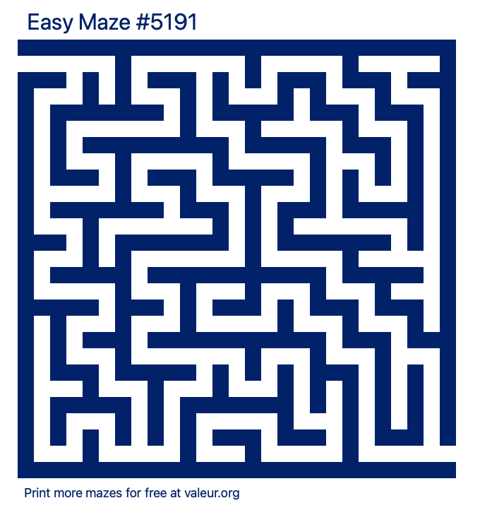 Free Printable Easy Maze number 5191