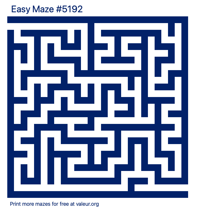 Free Printable Easy Maze number 5192