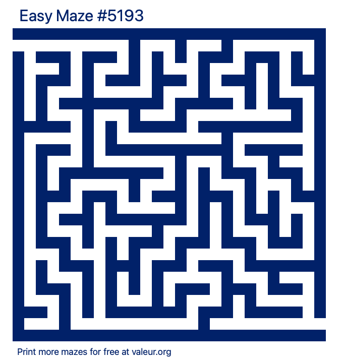 Free Printable Easy Maze number 5193