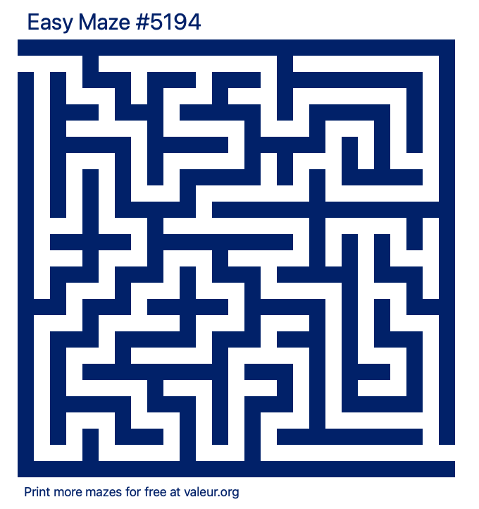 Free Printable Easy Maze number 5194