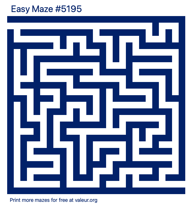 Free Printable Easy Maze number 5195