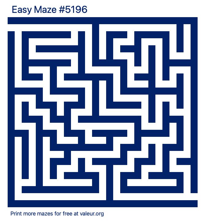 Free Printable Easy Maze number 5196