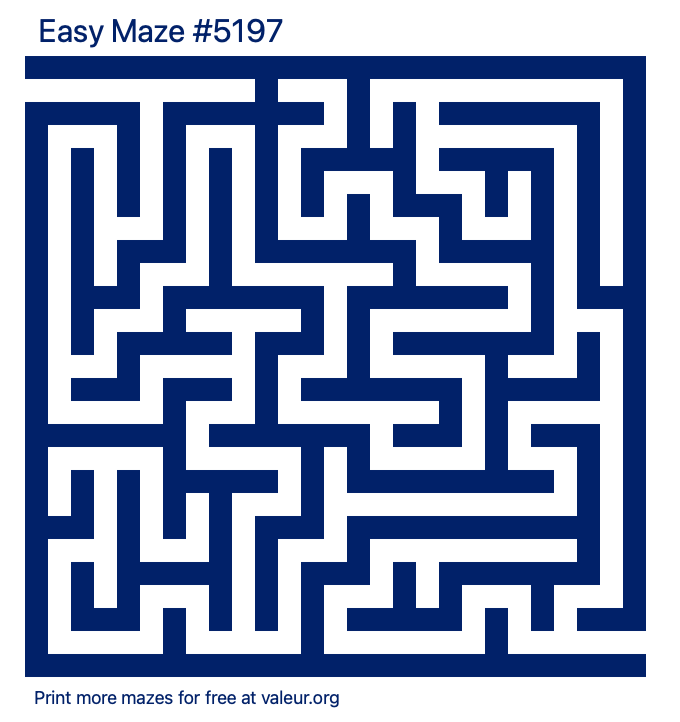 Free Printable Easy Maze number 5197