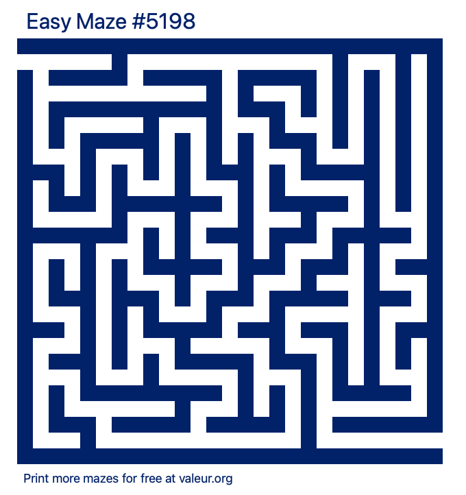 Free Printable Easy Maze number 5198