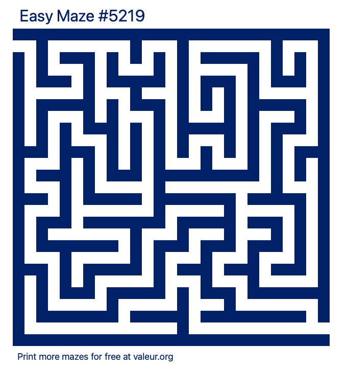 Free Printable Easy Maze number 5219